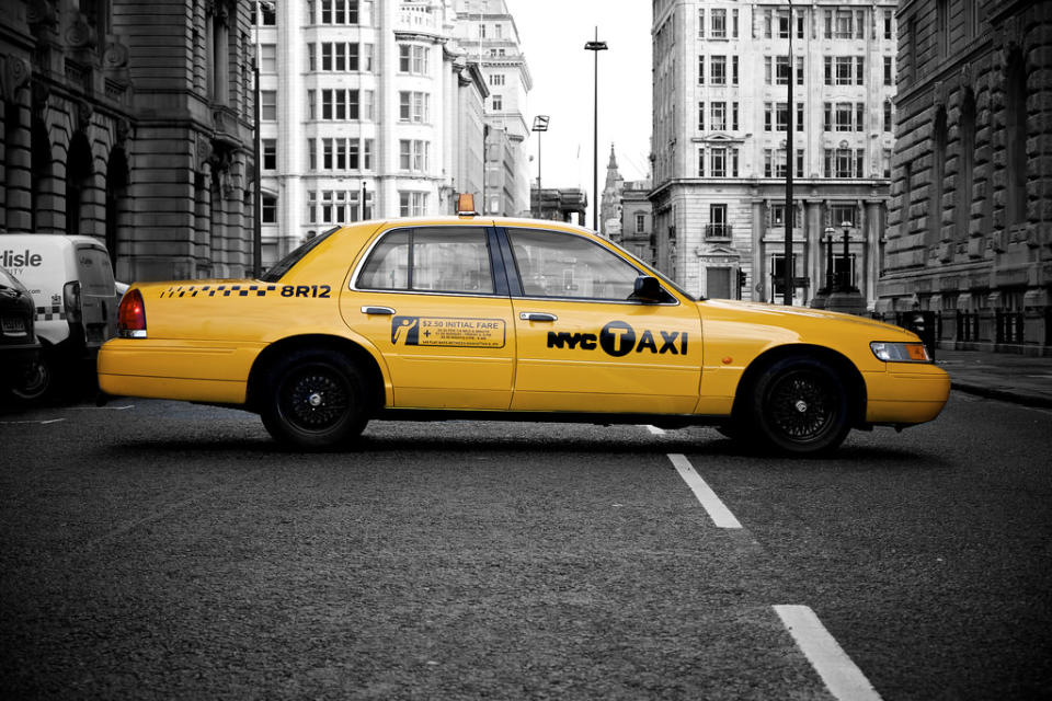 New York in Liverpool by Louis A Smith 1971<br><br>It's not everyday you see a New York Taxi outside of New York let alone across the pond in England. Actually this is a friends car he bought for the simple pleasure of it. We looked for a spot that would make it look authentic and in the city streets of New York, I think we managed it. By: Louis A Smith 1971