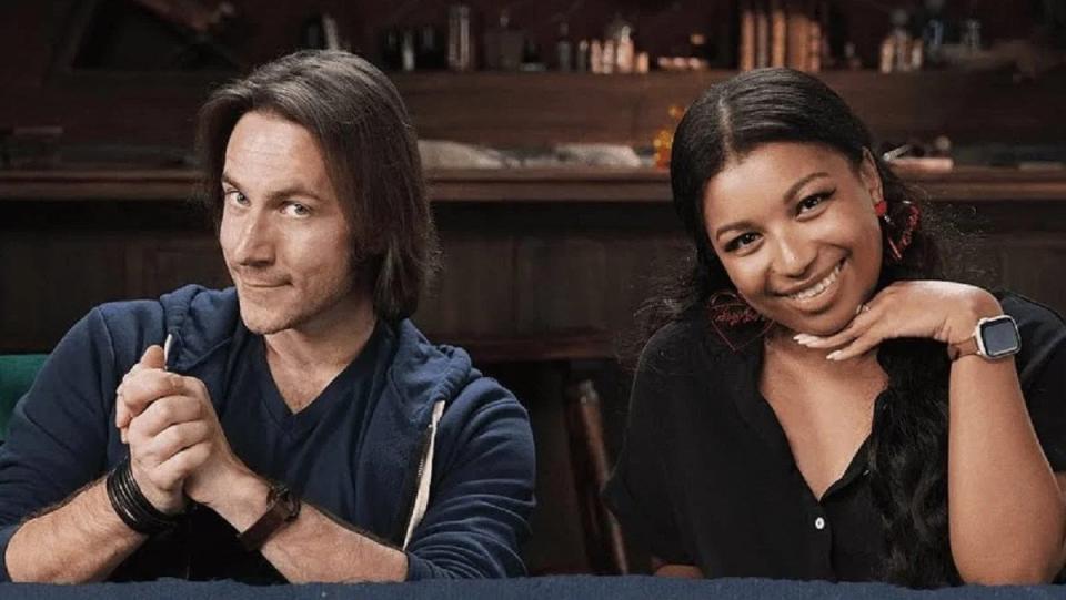 Matthew Mercer and Mica Burton smiling in a Darrington Press new games announcement as the publishing arm of Critical Role