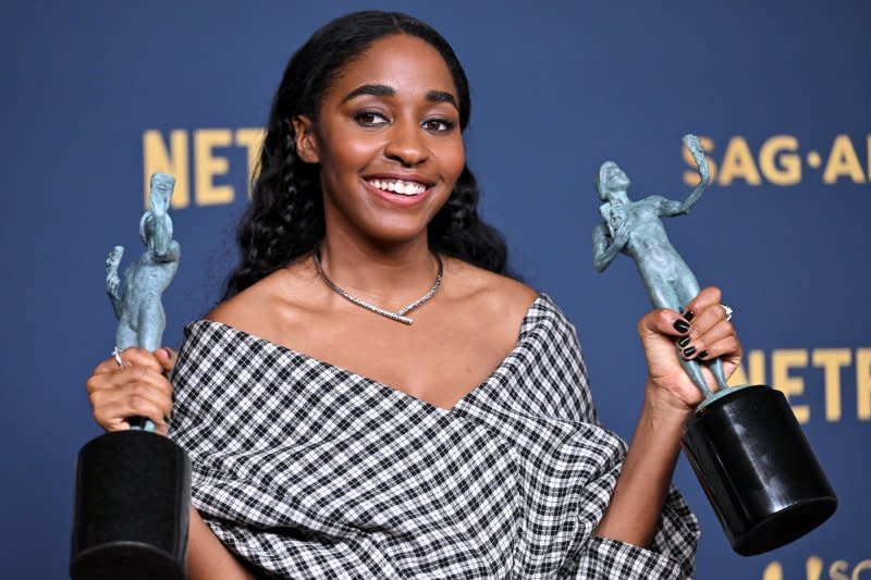 Ayo Edebiri attends the SAG Awards in February. File Photo by Chris Chew/UPI