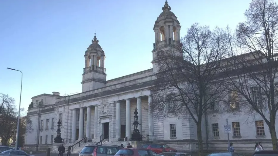 Outside Cardiff Magistrates Court