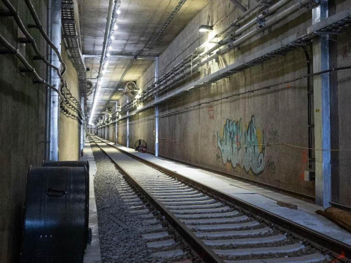 A single track is used for much of the Trillium Line's north end, including through the tunnel under Dow's Lake. That makes it difficult to increase the frequency of trains.  (City of Ottawa - image credit)