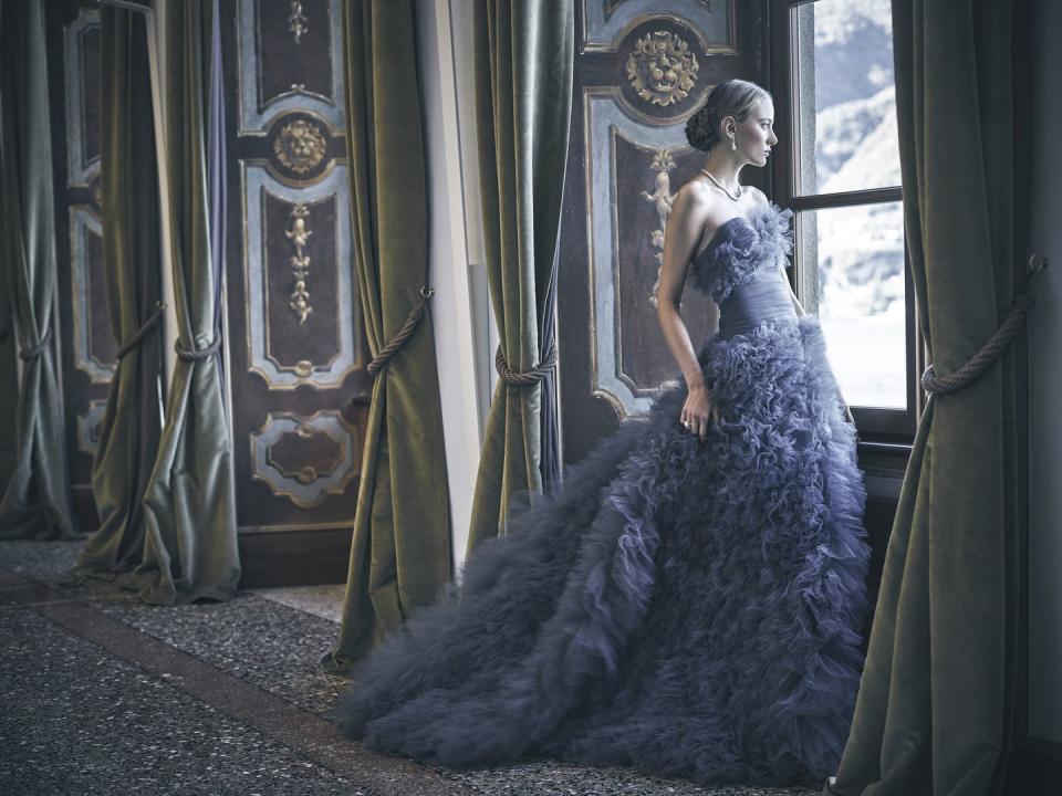 <p>Super-sized ball skirts are effortlessly opulent and ruled the <a rel="nofollow noopener" href="https://www.harpersbazaar.com/wedding/bridal-fashion/g13034320/fall-2018-wedding-dresses-gowns-trends/" target="_blank" data-ylk="slk:runways;elm:context_link;itc:0;sec:content-canvas" class="link ">runways</a> this year. For the modern day princess bride, this look takes new life when done in smokey or jaw-dropping jewel tones. That’s right-try some color, we dare you. Luxe gemstone colors were never intended to be just for the bridesmaids, and frankly, they'll look more sophisticated in neutrals. Worried that this look won't feel bridal enough? Trust us, cascading trains and romantic ruffles are just as special (if not more) in color. This look is nothing short of unconventional and innovative–and it's breathtaking. </p>
