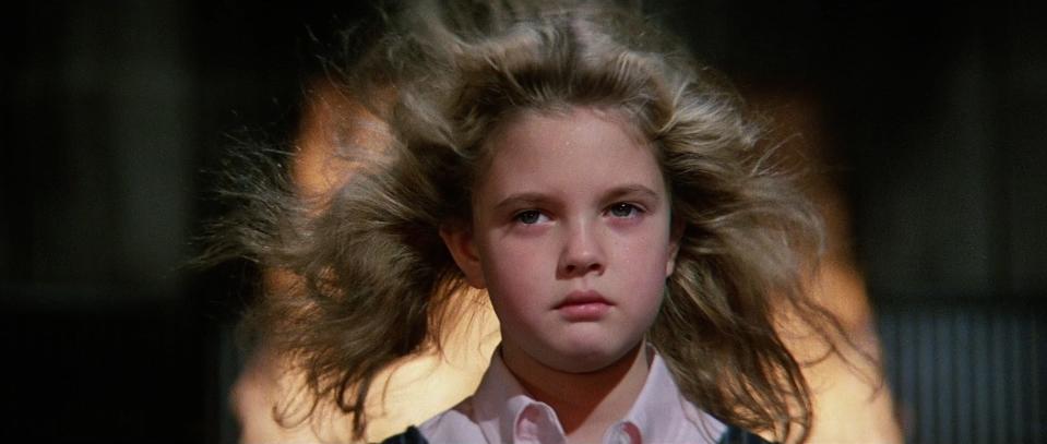 When it looks like Drew Barrymoore's going through a blow-dry routine in "Firestarter," watch out.