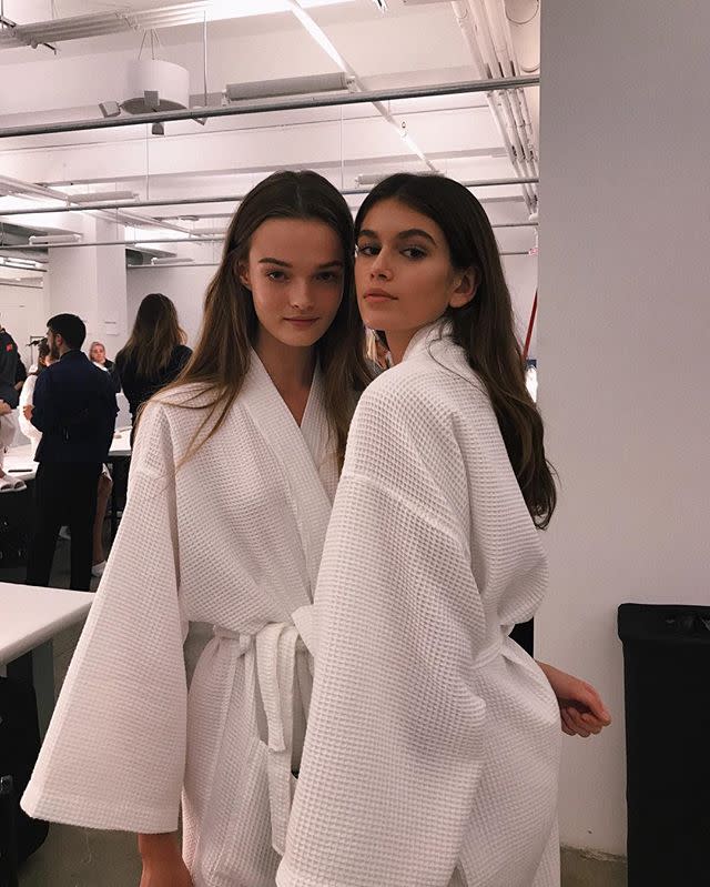 <p>And smiled alongside fellow Calvin Klein model Lulu.</p>