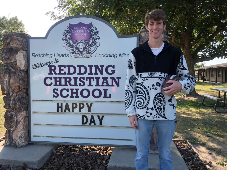 Redding Christian senior wide receiver Joey Casey seen at his school was named one of four Athletes of the Week on Monday, Oct. 17, 2022.