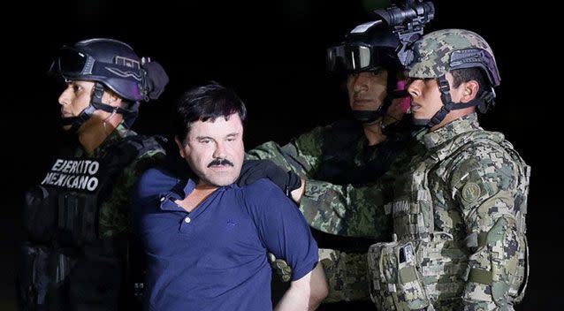 Guzman arrested following a raid in January near his homeland in Sinaloa. Source: AP