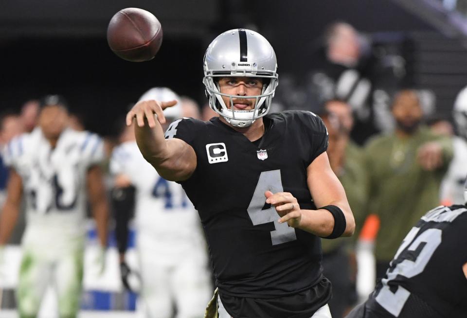 Las Vegas Raiders quarterback Derek Carr is currently expected to be the top veteran passer available for teams this offseason.