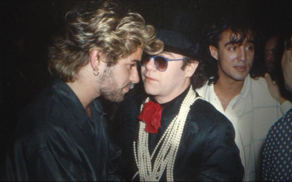 George Michael, Elton John and Andrew Ridgeley in Netflix's documentary