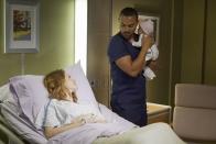 <p>Drew <a href="http://celebritybabies.people.com/2014/07/29/greys-anatomy-sarah-drew-pregnant-expecting-second-child/" rel="nofollow noopener" target="_blank" data-ylk="slk:announced;elm:context_link;itc:0" class="link ">announced</a> that she was expecting just after her character's pregnancy was revealed. </p>