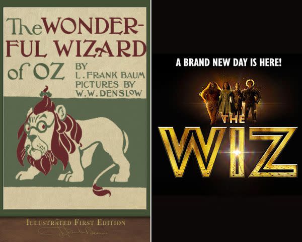 <p>SeaWolf Press; Playbill</p> The cover of L. Frank Baum's book and poster for the musical adaptation of 'The Wiz'
