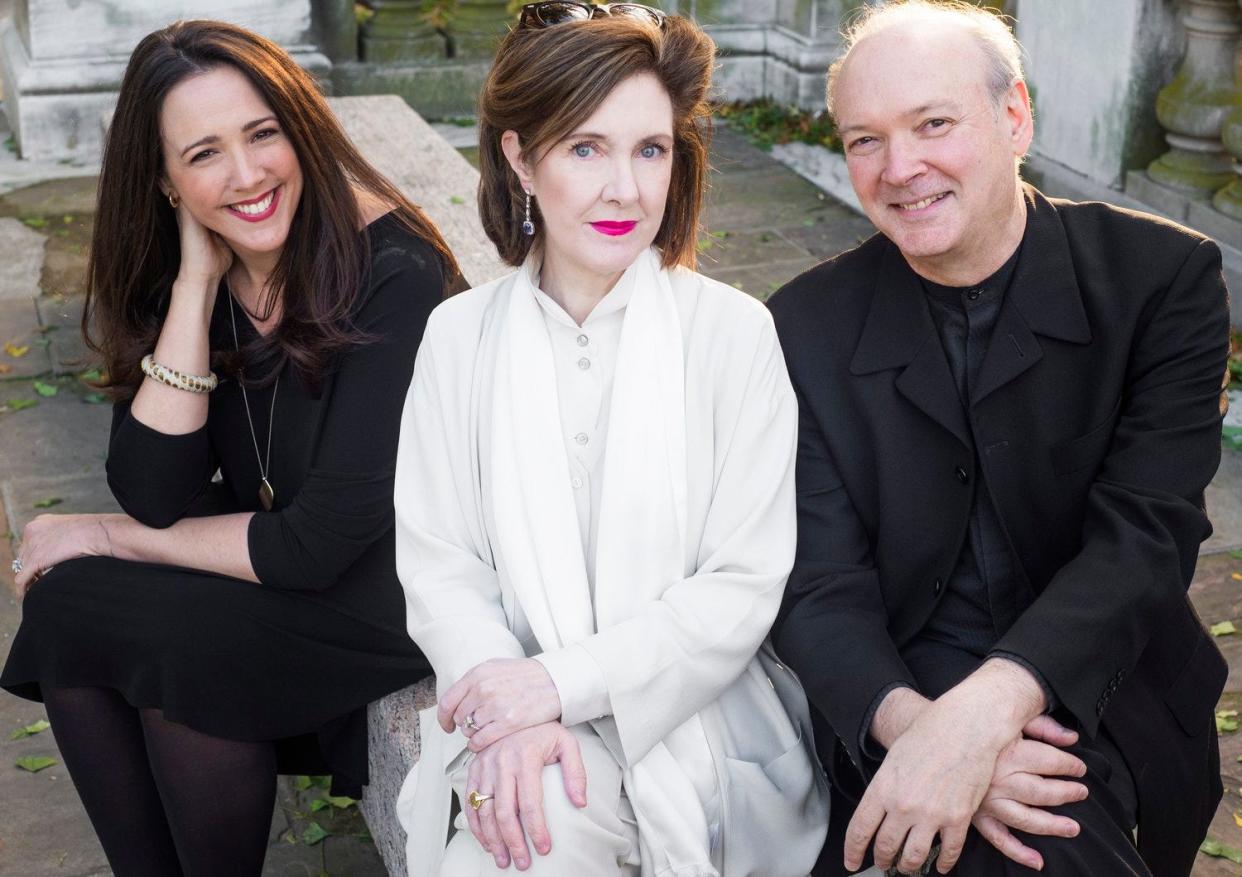 The SPA Trio, from left: Soprano Susanna Phillips, pianist Anne-Marie McDermott, and violist Paul Neubauer. (Photo by Tristan Cook)