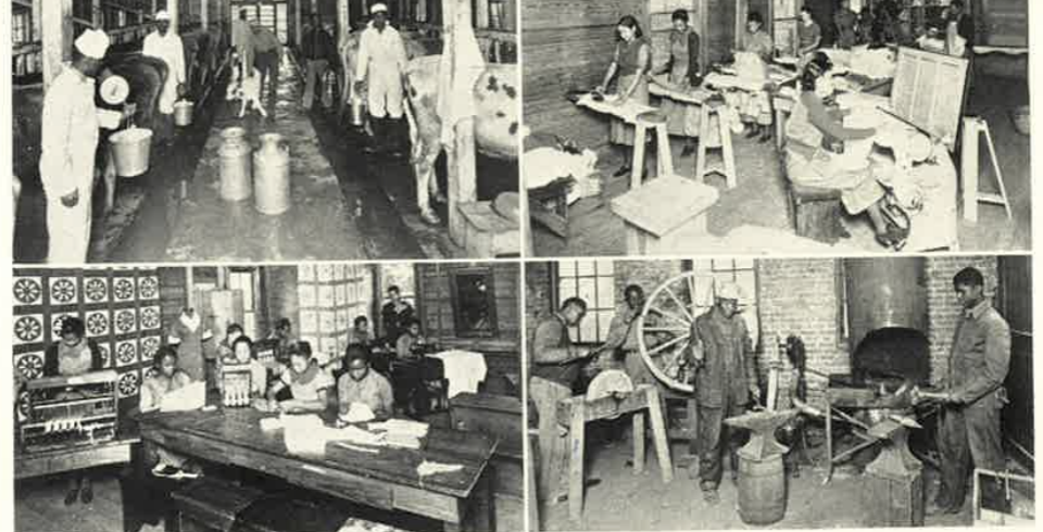 Students helped with school operations while learning trades such as agriculture and carpentry, circa 1920-1930s (Piney Woods School)