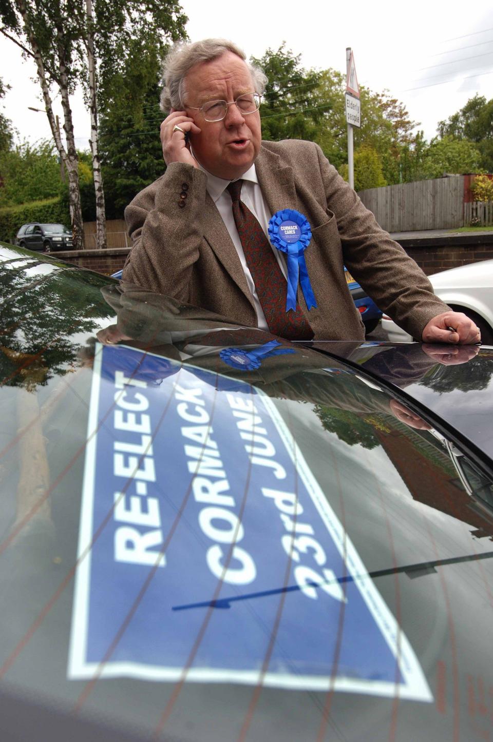 Patrick Cormack canvassing in 2005