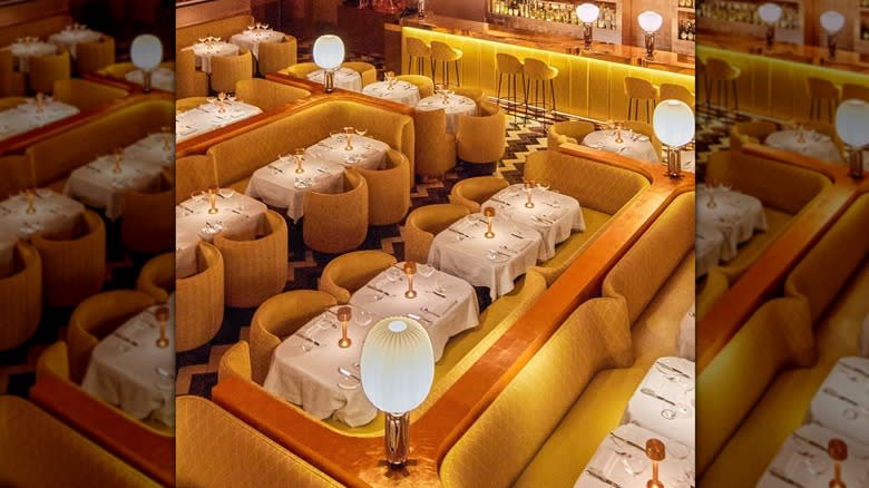 stylish yellow restaurant