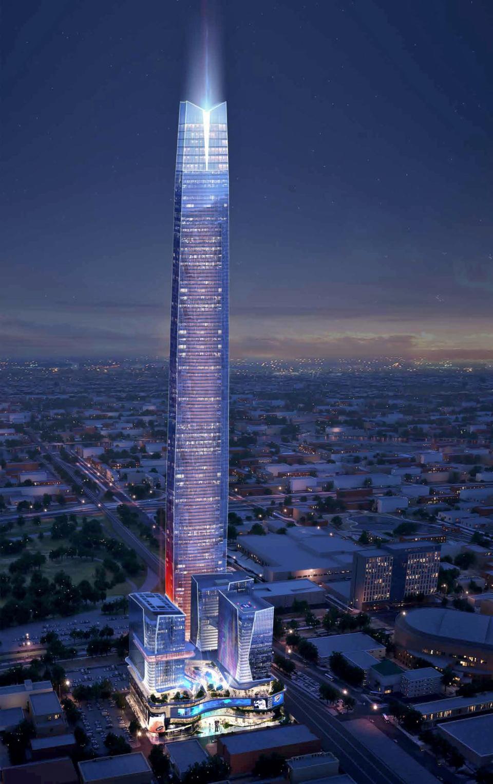 A zoning application being filed with Oklahoma City later this month seeks permission to build a residential tower in Lower Bricktown that would be twice the size of Devon Energy Center and the tallest in the United States.