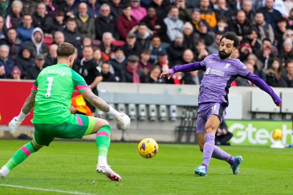 The returning Mo Salah inspired Liverpool to glory at Brentford (AP)