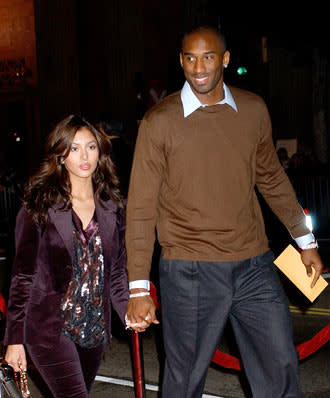 Kobe Bryant and wife Vanessa at the Hollywood premiere of Warner Bros. Alexander