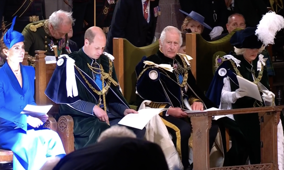 King Charles Queen Camilla Prince William Kate St Giles Church (Screengrab)