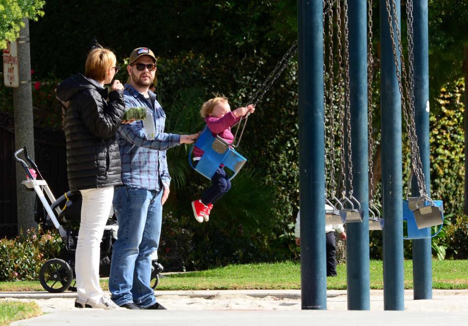 JACK OSBOURNE AND FAMILY AT THE PARK IN BEVERLY HILLS