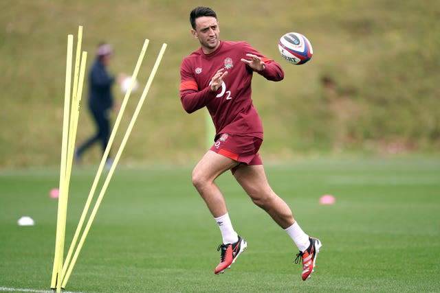 England’s Alex Mitchell during a training session 