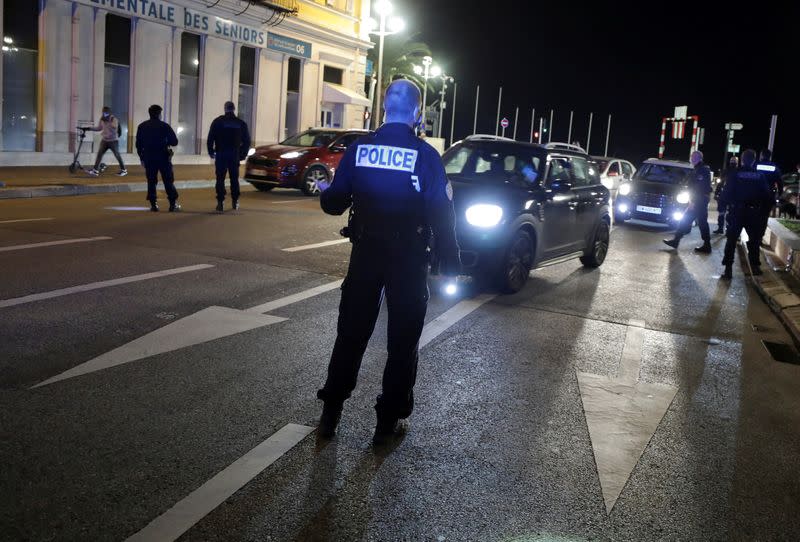 FILE PHOTO: French police officers conduct control in Nice