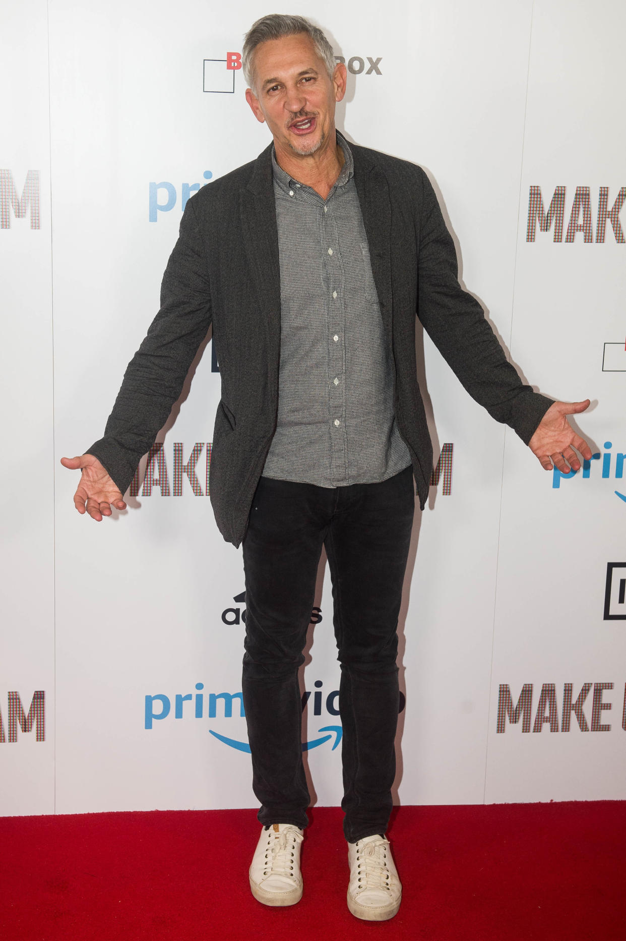 Gary Lineker at the world premiere for Make Us Dream, a documentary about former footballer Steven Gerrard, at the Curzon Soho in London.