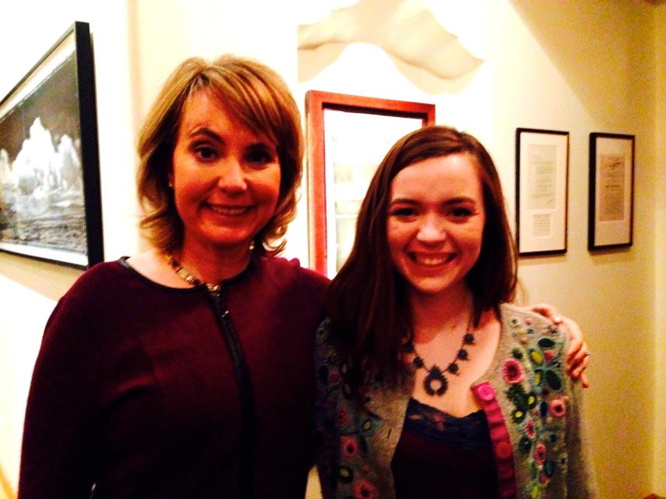 Emma McMahon finally got a picture with Gabrielle Giffords at a dinner for survivors in 2014.