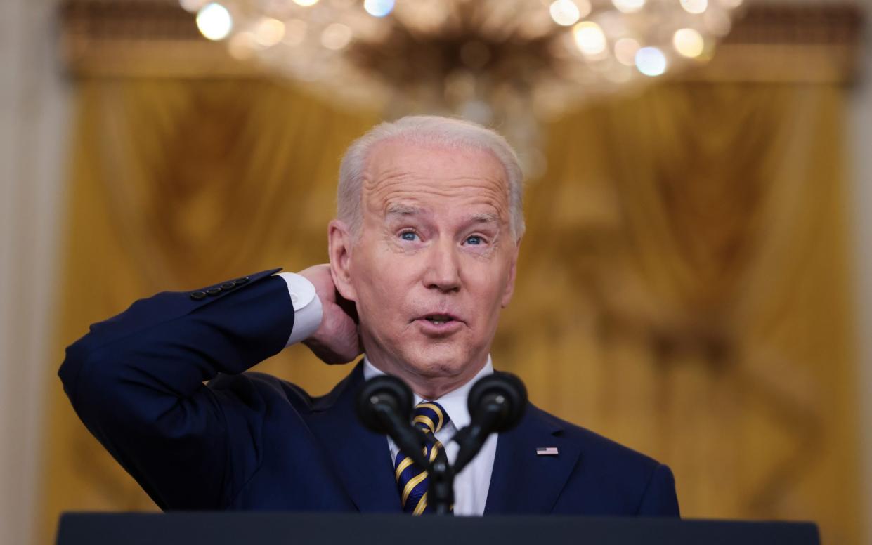 U.S. President Joe Biden speaks during a news conference in the East Room of the White House in Washington, D.C., U.S., on Wednesday, Jan. 19, 2022. Biden said it's the Federal Reserve's job to rein in the fastest pace of inflation in decades, and backed the central bank's plans to scale back monetary stimulus. - Oliver Contreras/Bloomberg