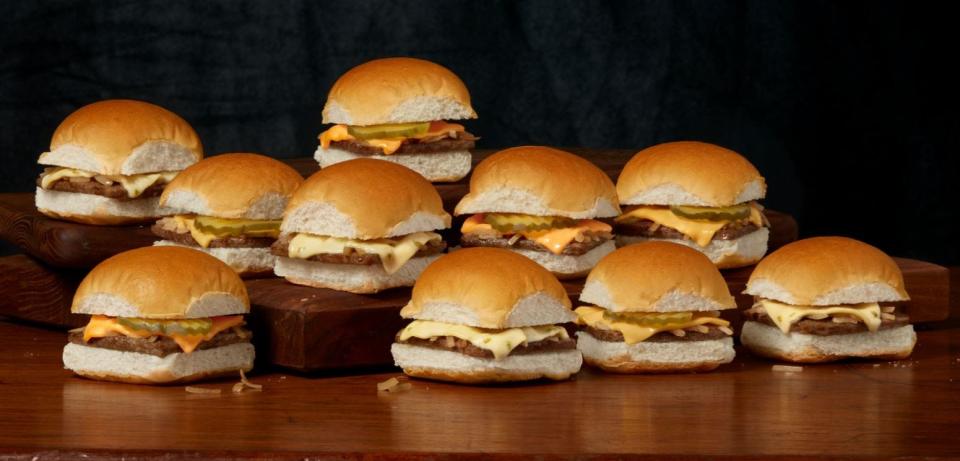 White Castle cheeseburger sliders are buy-one-get-one on Monday's National Cheeseburger Day.