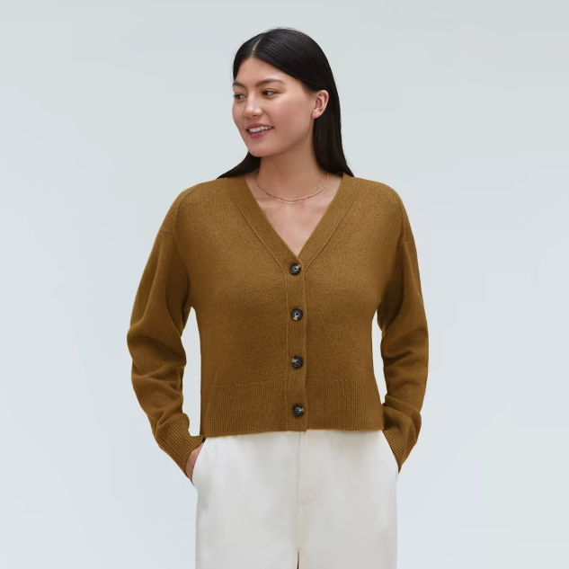 The Cashmere Cardigan. Image via Everlane.