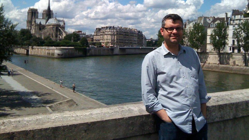 Amos Magliocco of the University of North Texas will lead WT's Great Books Series discussion of James Baldwin's "Sonny's Blues" on June 13. Magliocco is seen here in Paris, where Baldwin lived for many years.