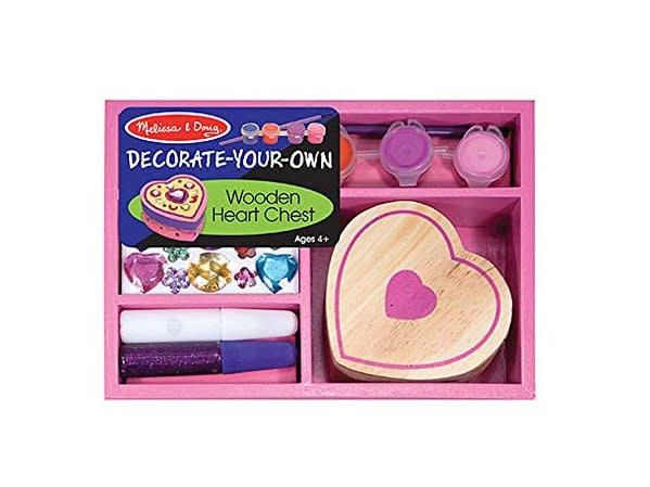 Melissa & Doug Decorate-Your-Own Wooden Heart Box Craft Kit