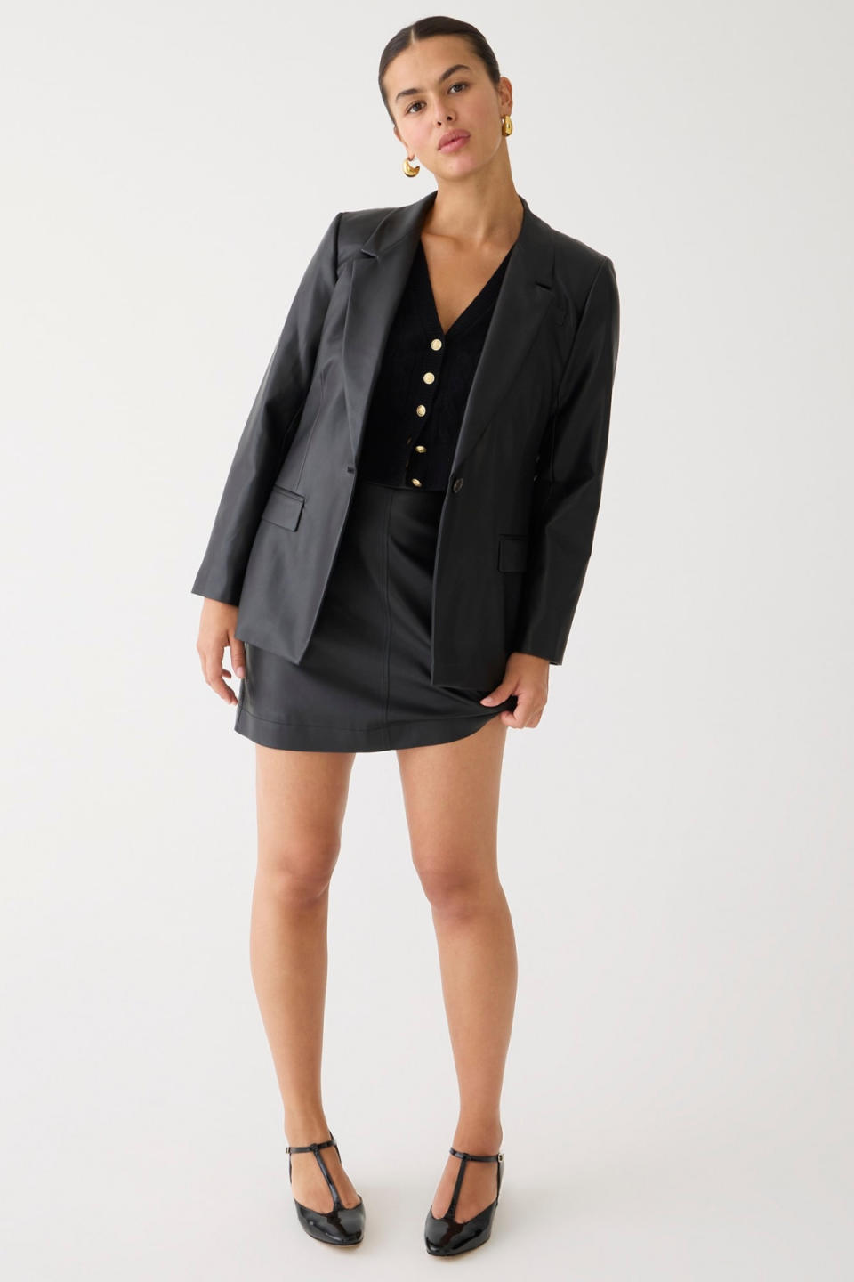 J.Crew Willa Blazer in Faux Leather