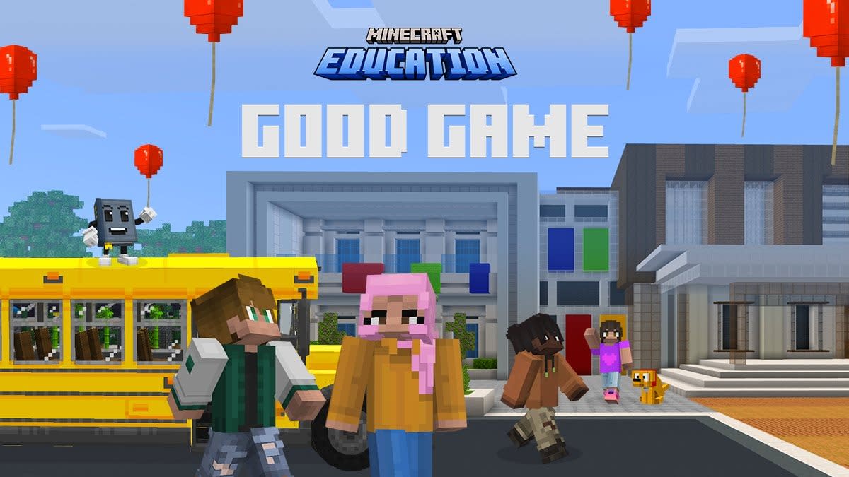  Key art for Minecraft: Education Edition's Cyber Safe: Good Game map. 