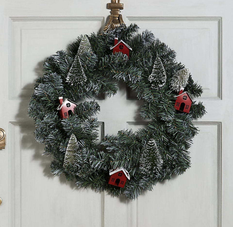 Snow-dusted wreath. (PHOTO: Marks & Spencer)