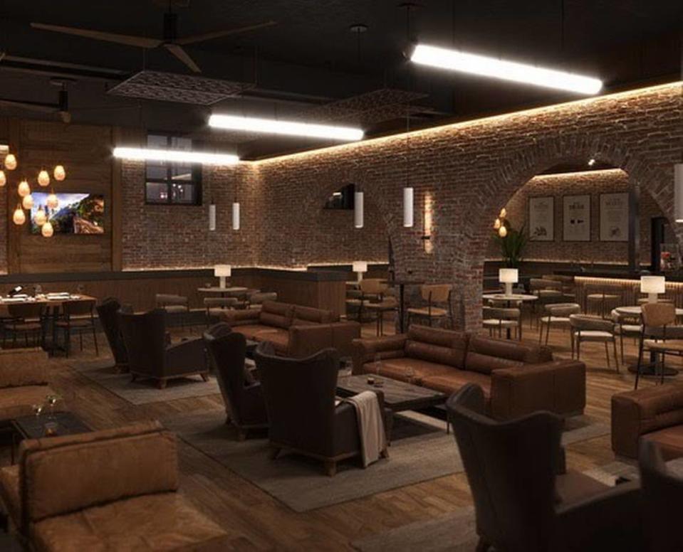 A rendering of the new private dining club coming to Lexington. The club will have a downstairs dining area and bar and eventually a rooftop bar.
