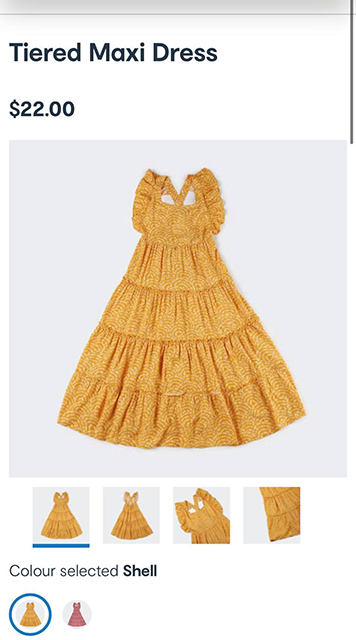 Image of product info for Kmart Tiered Maxi Dress for kids