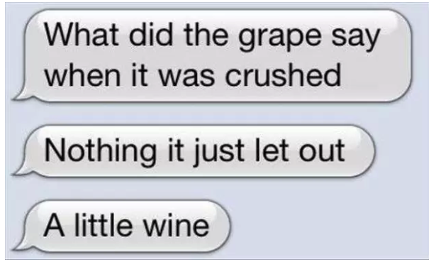 grape that's crushed lets out a little whine