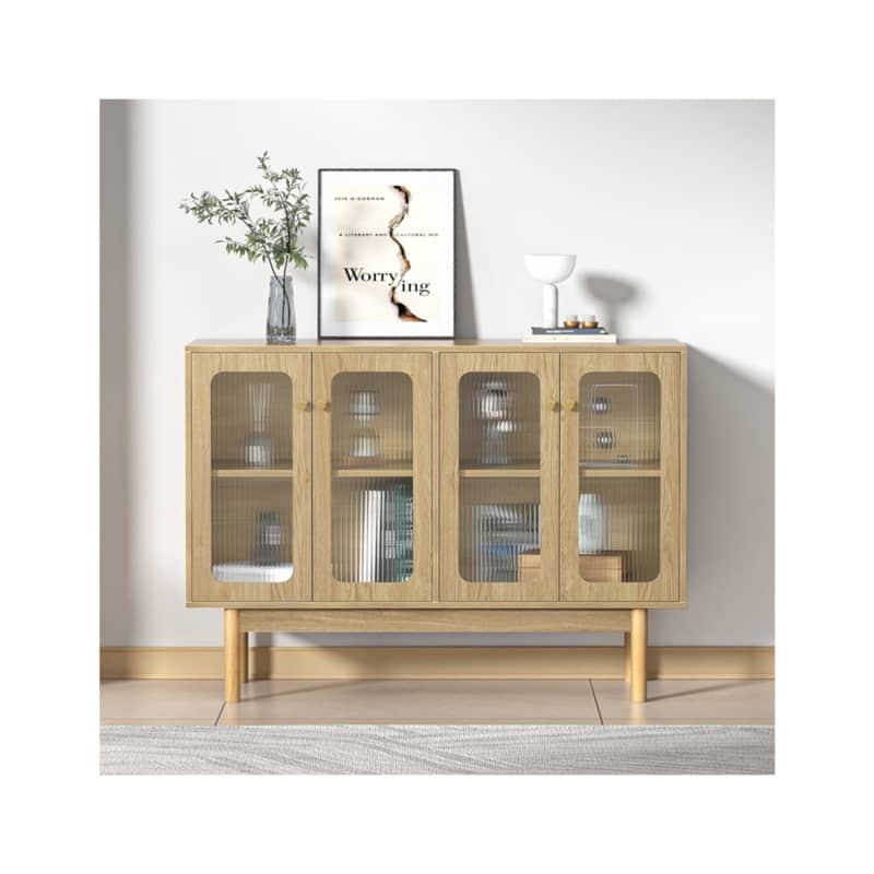 Eumyviv 4 Glass Door Storage Cabinet