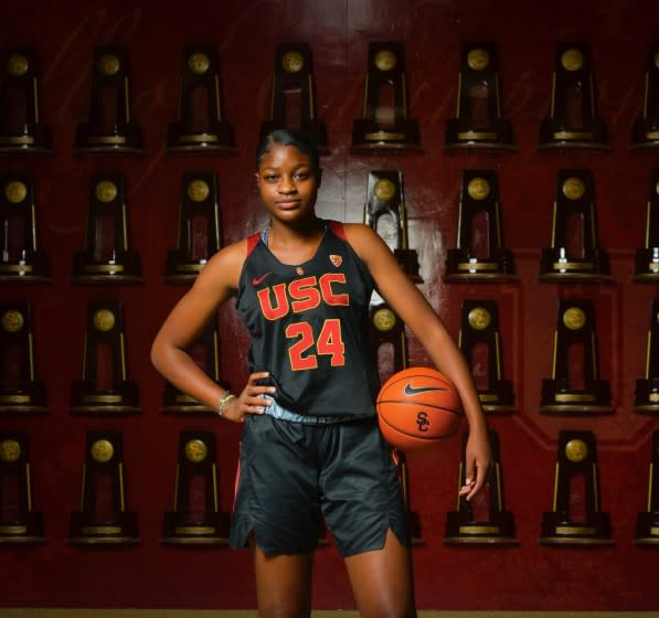 Clarice Akunwafo of Rolling Hills Prep is ready to sign with USC on Wednesday for women's basketball.