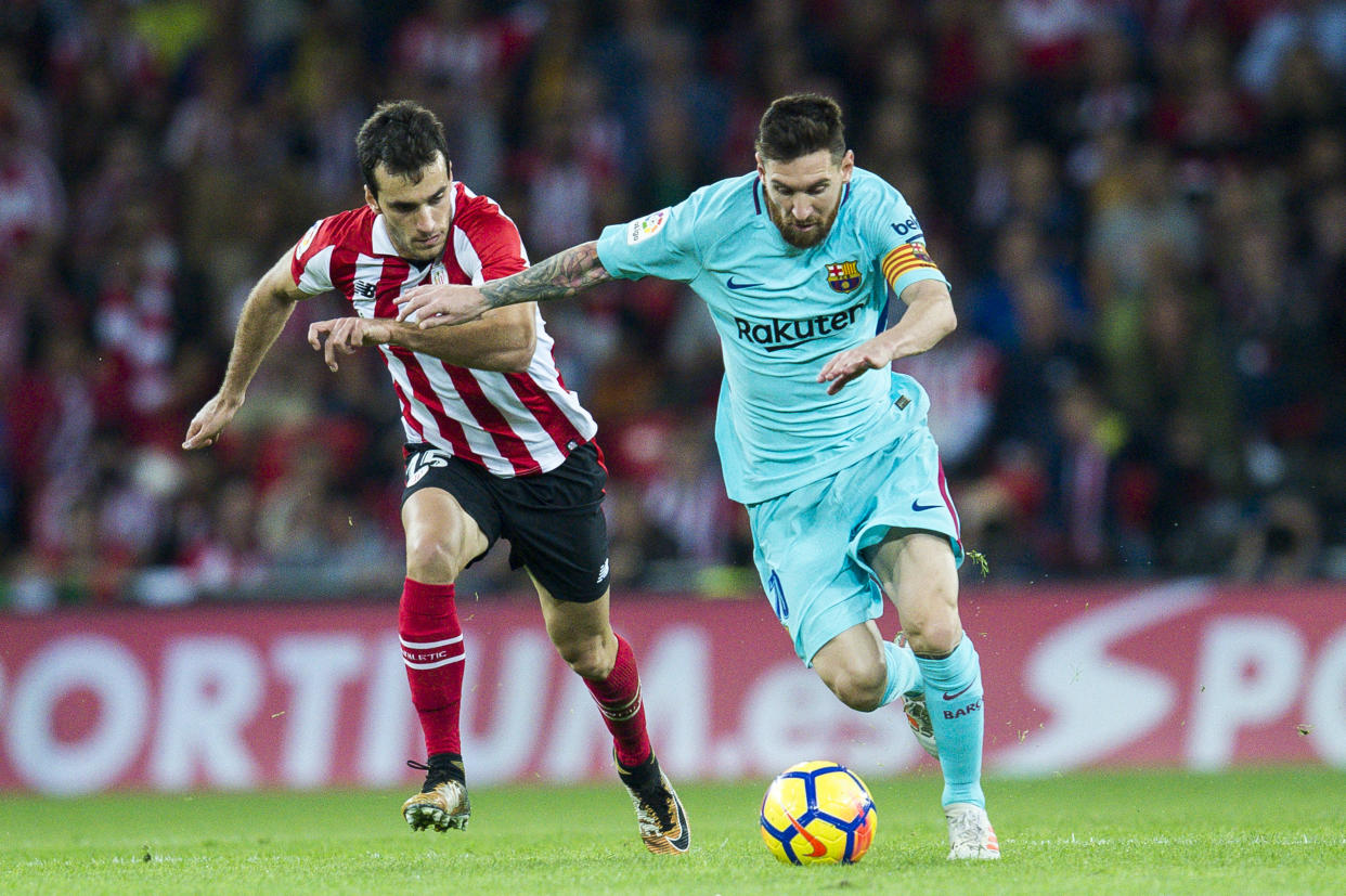 Lionel Messi scored in Barcelona’s victory over Bilbao, but one of his misses was almost more impressive. (Getty)