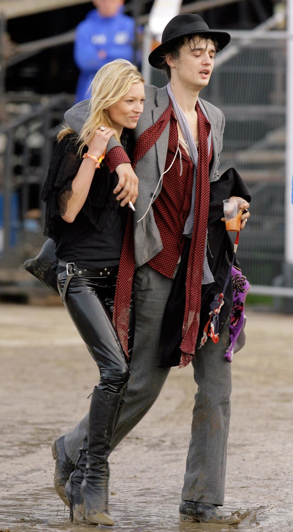 at Glastonbury with Pete Doherty, on June 23 2007 (Getty Images)