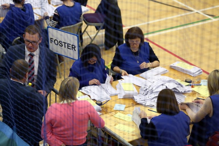 Final results from Northern Ireland's elections showed the Democratic Unionist Party with 28 seats and Sinn Fein 27 in the province's semi-autonomous 90-seat parliament