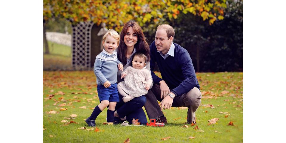 Prince George, the Duchess of Cambridge, Princess Charlotte, and Prince William