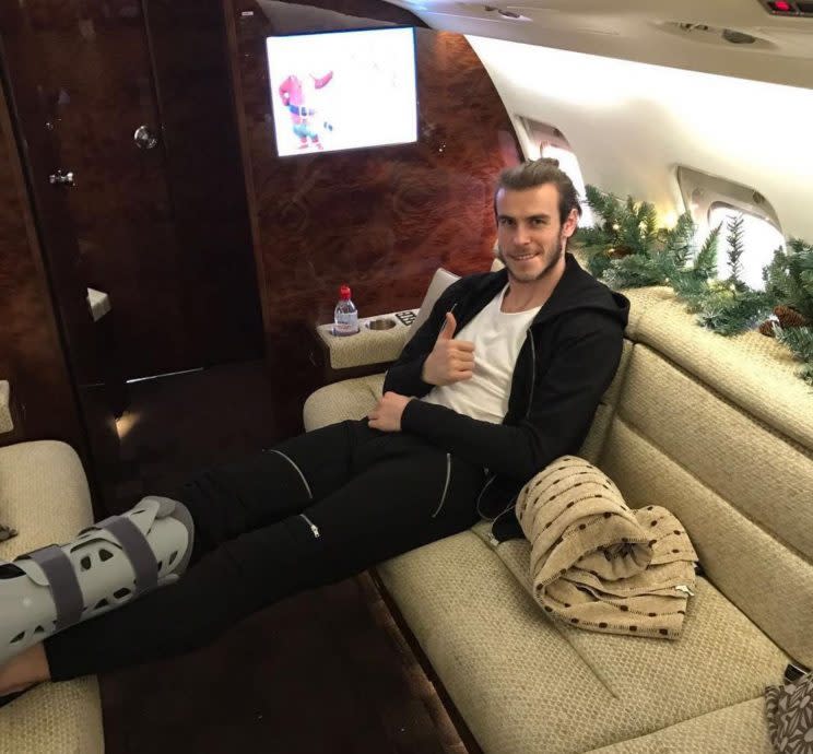 Gareth Bale se recupera de una de sus lesiones. (Instagram)