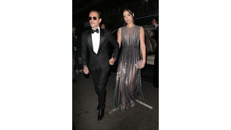 Marc Anthony and Nadia Ferreira seen attending Victoria Beckham's 50th birthday party at Oswaldâ€™s on April 20, 2024 in London, England. (Photo by Ricky Vigil M / Justin E Palmer/GC Images)