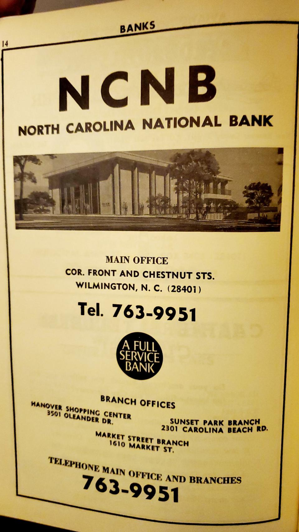 You've probably seen this building in downtown Wilmington, which has been without a tenant for years. In 1971 it was the North Carolina National Bank.