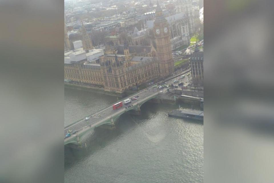 A tourist shared this image while trapped on the London eye during the attack in Westminster