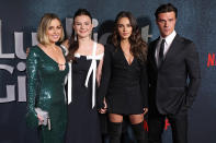 <p>Jessica Knoll, Chiara Aurelia, Mila Kunis and Finn Wittrock premiere their new film <em>Luckiest Girl Alive </em>in New York City on Sept. 29. </p>