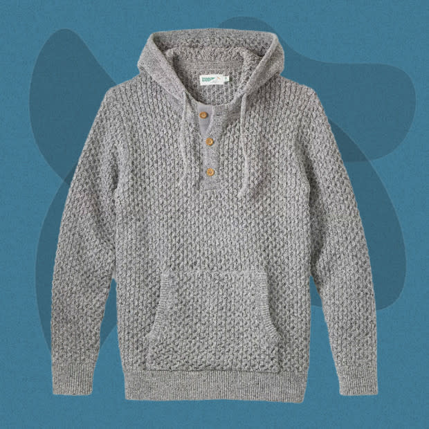 <p>Courtesy of Huckberry</p><p>This hoodie is so beachy it might as well come with a tub of surf wax in the pocket, but being a surfer isn’t a prerequisite for enjoying the chunky waffle knit of this warm cotton-blend hoodie. A three-button placket adds a comfortable, stylish touch and three earthy colors are available. The sweater is cut from cotton, acrylic, and polyester, with the cotton being composed of recycled fibers.</p><p>[$148; <a href="https://prf.hn/click/camref:1011liW49/pubref:mj-besthoodies-jzavaleta-080423-update/destination:https://huckberry.com/store/wellen/category/p/67878-headlands-knit-poncho" rel="nofollow noopener" target="_blank" data-ylk="slk:huckberry.com;elm:context_link;itc:0;sec:content-canvas" class="link ">huckberry.com</a>]</p>